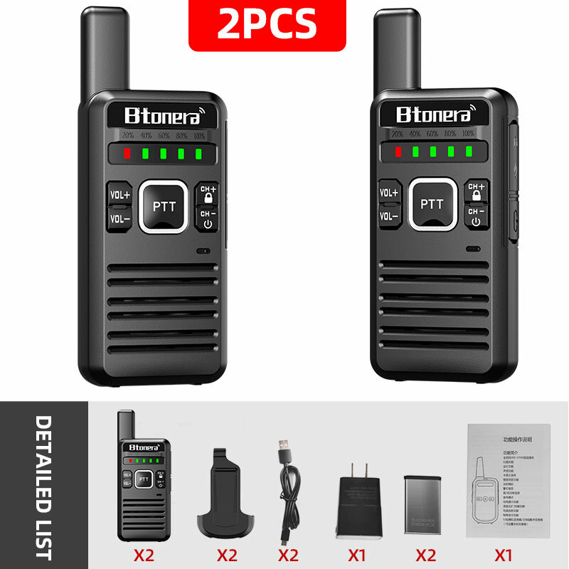 BTONERA-Mini walkie-talkie BT68, Radio bidireccional portátil, comunicador, 1 o 2 piezas, para Hotel y caza