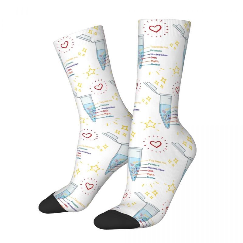 Steps Chemicals Biology Science Pipette Tubes Socks Sweat Absorbing Stockings All Season Long Socks for Unisex Birthday Presen