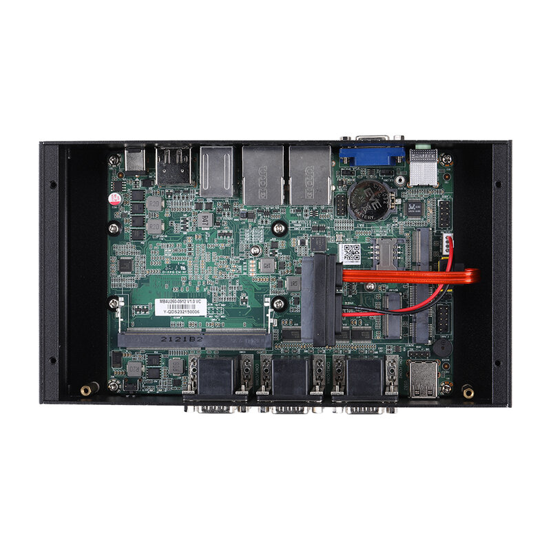 Qotom-Mini PC Q1012X Celeron 4305U, ordenador Industrial 6 RS232/RS485, Lan Dual, 8 USB, kiosco POS IPC