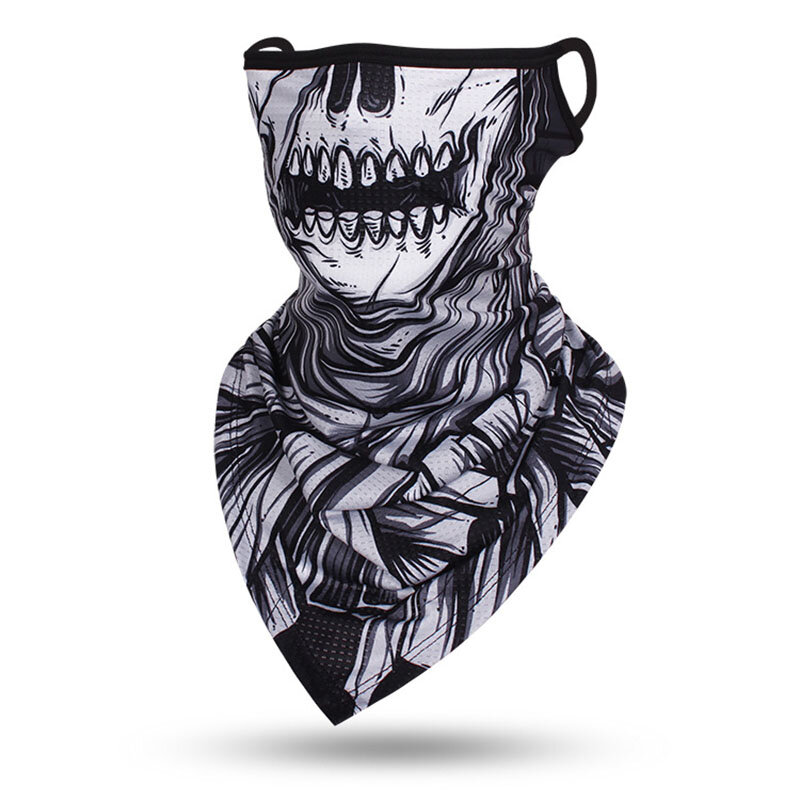 Многофункциональная маска-шарф с черепом, женская маска-Балаклава с петлями для ушей, чехол с 3D-принтом, Солнцезащитный ветрозащитный воротник