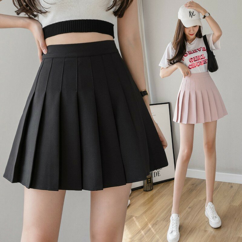 Mini jupe coréenne taille haute pour femme, short sexy, école, court plissé, kawaii, japonais, rose, printemps, été, 2024