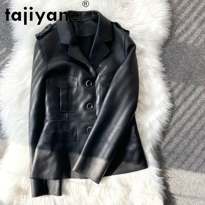 Tajiyane 2021 сезон: весна-осень, женская обувь из натуральной кожи, куртка женская 100% Дубленка женская одежда Cotocycle Mujer Chaqueta TN2815
