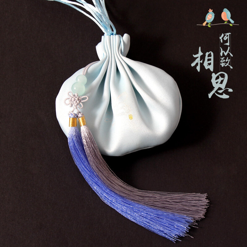 Xiangsi) bolsa fragante de estilo chino, bolsa de transporte de loto Hanfu antiguo, bolsa de brocado colgante, bolsa fragante de Mosquito