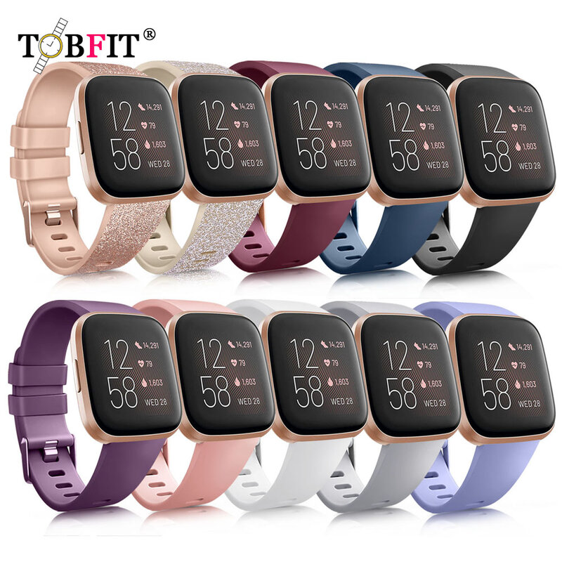 Tali untuk Fitbit Versa 2 1 Band Gelang Jam Tangan Pengganti Olahraga Silikon TPU untuk Aksesori Gelang Fitbit Versa Lite