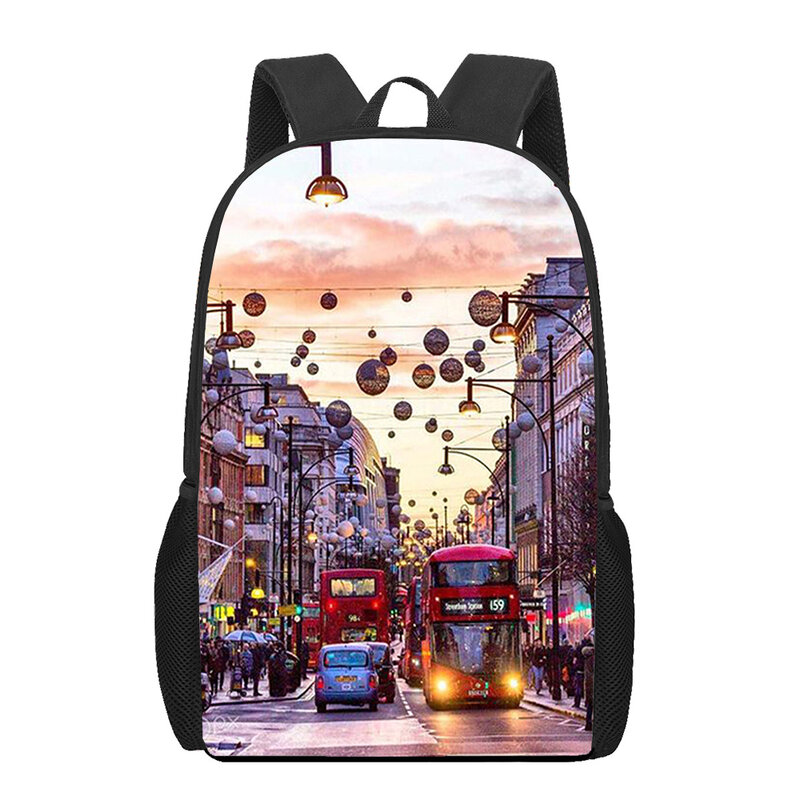 Cartoon England I love london 3D Print School Bag Set for Teenager Girls Primary Kids Book Bag Children Multifunctional Backpack
