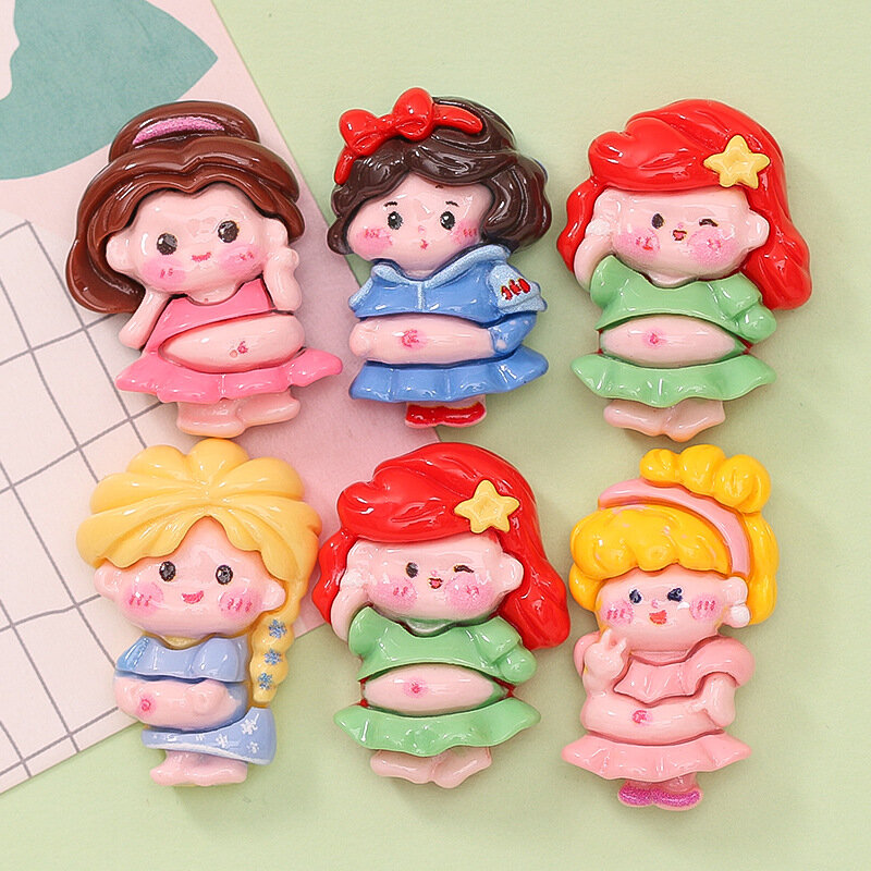 Disney Princess cartoon chubby Blancanieves diy cream glue shell, accesorios para el cabello, pegatinas de taza de agua, joyería de resina, venta al por mayor