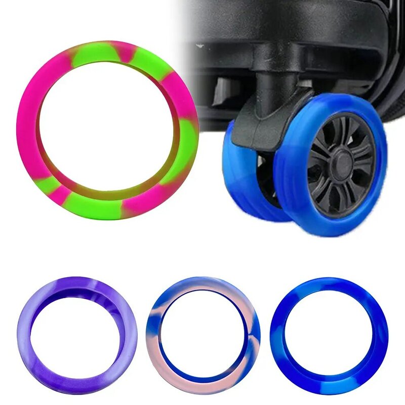 Baru 8/4 buah pelindung roda bagasi Roda silikon sepatu kastor koper perjalanan mengurangi kebisingan roda penutup aksesoris