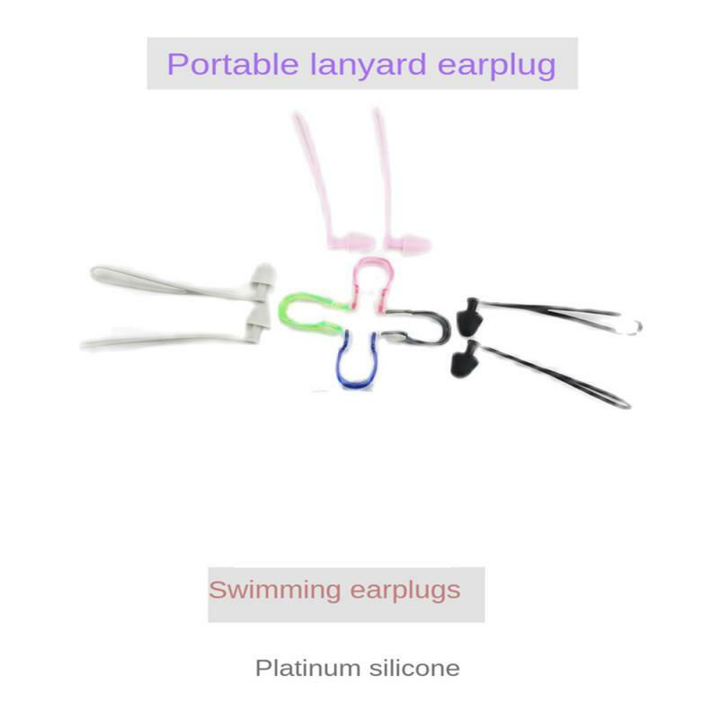 Penyumbat telinga berenang tahan air, klip hidung mencegah pengurangan kebisingan air perlindungan steker telinga silikon lembut perlengkapan menyelam berenang