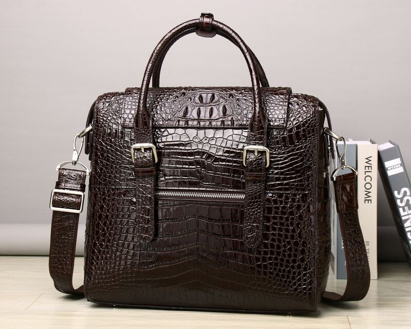 2023 New Alligator Laptop Bags Cow Genuine Leather Men's Briefcase Luxury Brand Male Handbags Men Messenger 12 Inch Computer Bag