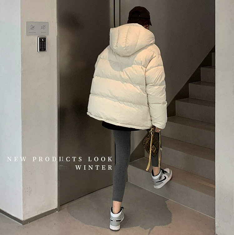 Piumino con cappuccio donna 2022 Keep Warm Zipper Streamer pane piccolo anatra bianca Winter Lady parka termici giacche antivento