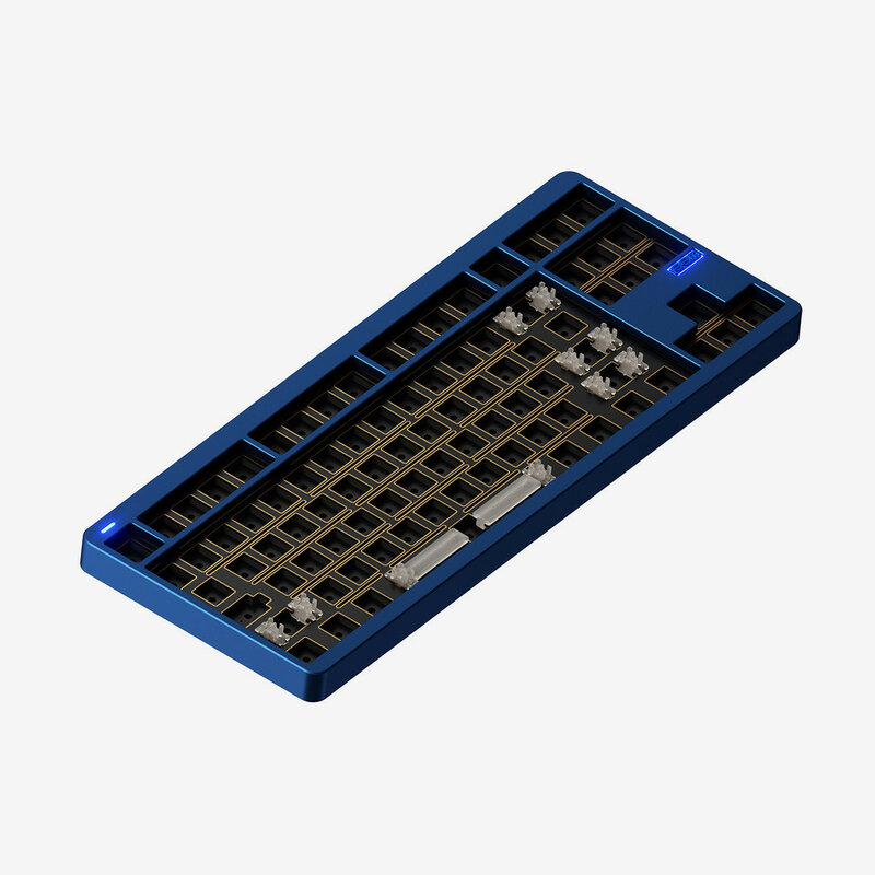 Nuthy Gem80 Kit Keyboard Keyboard mekanis aluminium, Keyboard kustom tri-mode dapat diisi ulang