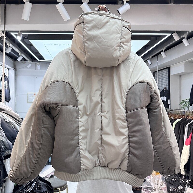 Double zippered hooded down jacket