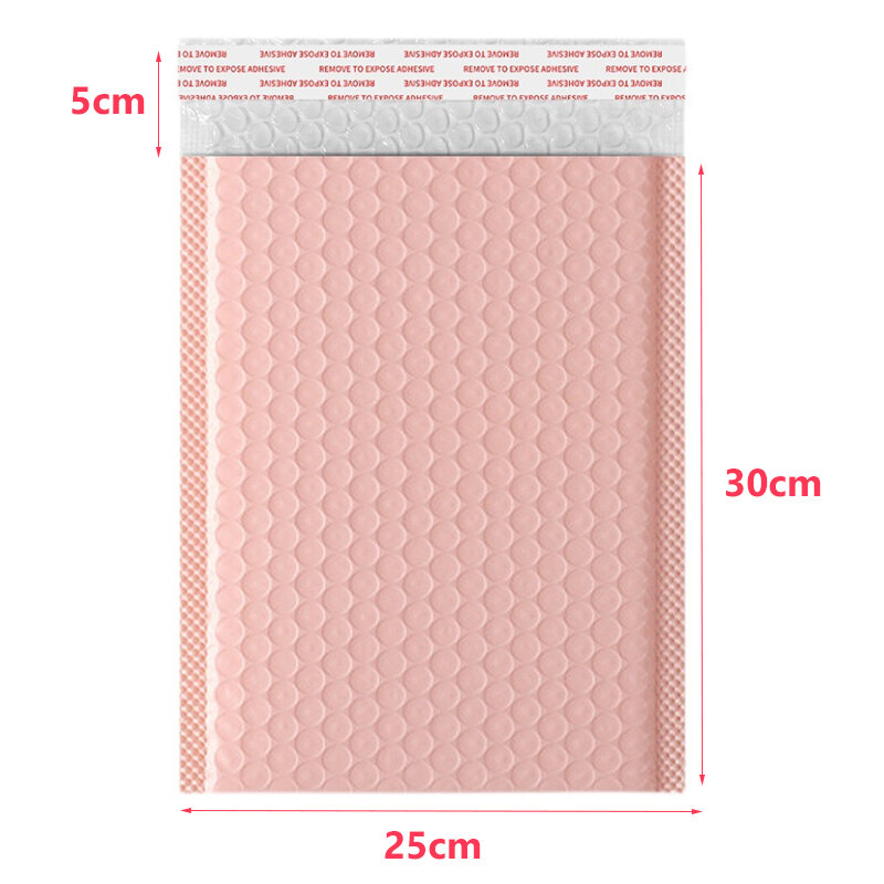 Gelembung pengirim merah muda poli gelembung Mailer ringan segel otomatis tas hadiah amplop kemasan 20 buah tas amplop untuk buku 29x38cm
