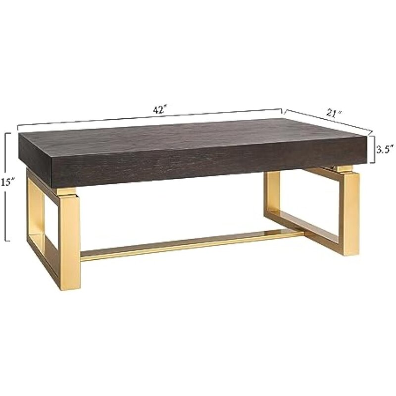 Marmurowy stolik kawowy Nordic 42 "L stoły serwisowe basy nowoczesny prostokątny drewniany blat wiejski ze złotymi nogami Mesa boczna kawa