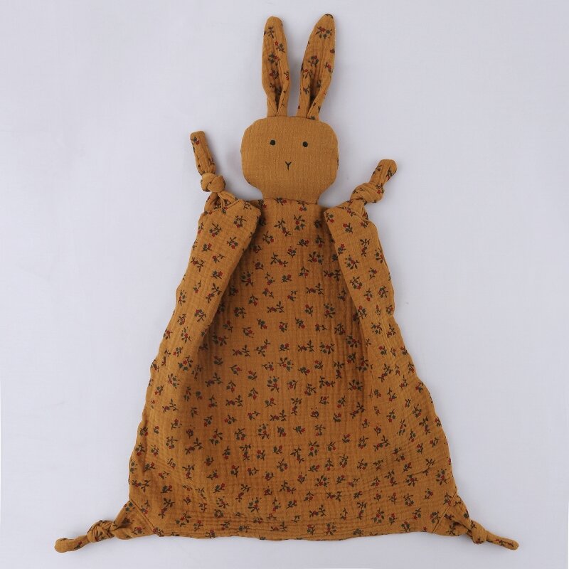 Детское успокаивающее полотенце с набивным кроликом в форме мягкого хлопка, успокаивающее младенцев, комфортное одеяло для сна и