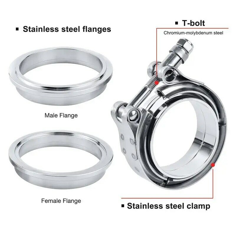Exhaust Pipe Clamp Hose Clamps For Exhaust Pipe V-Shape Flange Connection Tool For SUVs Sedans Mini Cars Trucks And Other