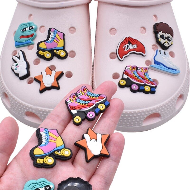 1pcs Pins for Crocs Charms Shoes Accessories Rollerskates Decoration Jeans Women Sandals Buckle Kids Favors Men Badges
