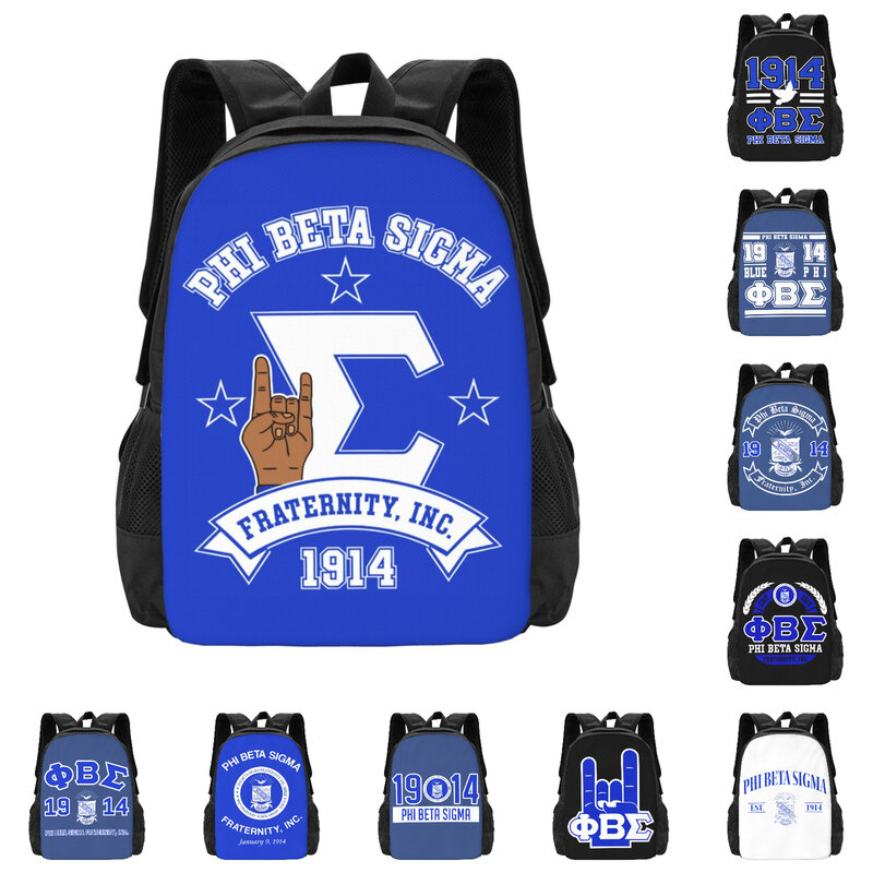 Phi Beta Sigma PBS Fraternity Travel Laptop Backpack, Business College School Computer Bag Gift for Men & Women
