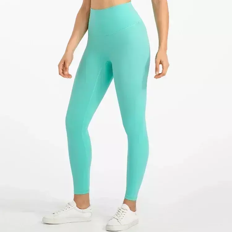 Lemon Align Ultra Soft Women pantaloni da Yoga a vita alta Nude No Front Seam Line Sport Stretch Gym Workout Leggings calzamaglia atletica