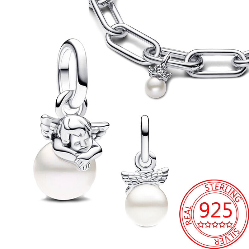 Lato nowy 925 Sterling Silver ME Cupid Mini srebrny wisiorek nadające się bransoletka Pandora zbierania prezentów biżuteria
