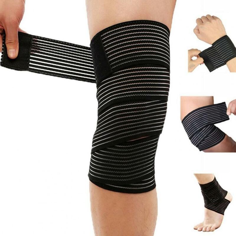 1Pc Elastische Bandage Ademend Sport Pols Knie Pad Cover Enkel Elleboog Brace Kalf Arm Band Brace Ondersteuning Wrap