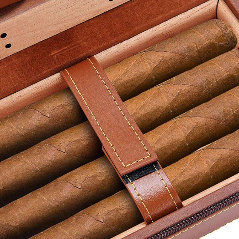 กล่องของขวัญที่เก็บซิการ์ humidor ซิการ์ humidor ซิการ์ humidor แบบพกพาหนังไม้ซีดาร์