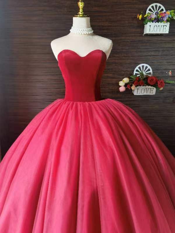 CloverBridal-Vestido De baile romántico hinchado, escote Corazón, Quinceañera 15, Burdeos dulce 16, personalizado gratis, WQ9732, 2023
