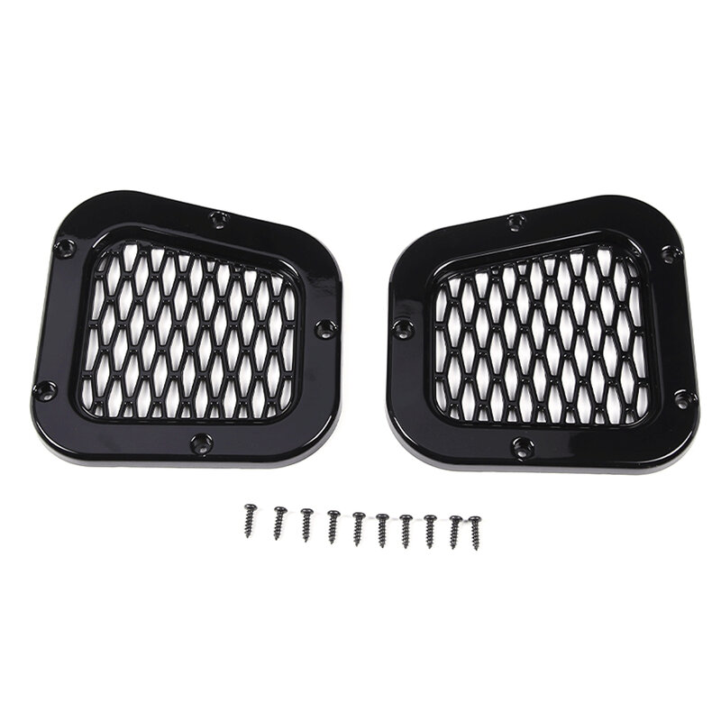 1 Pair Gloss Black ABS Plastic Front Side Fender Air Vent Cover Cap Grille Molding Trim Fit for Land Rover Defender 2004-2019