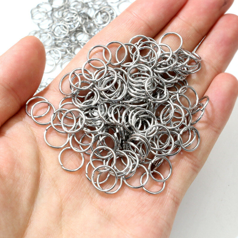 200pcs 3-10mm Stainless Steel Gold Color DIY Jewelry Findings Open Single Loops Jump Rings & Split Ring for jewelry making