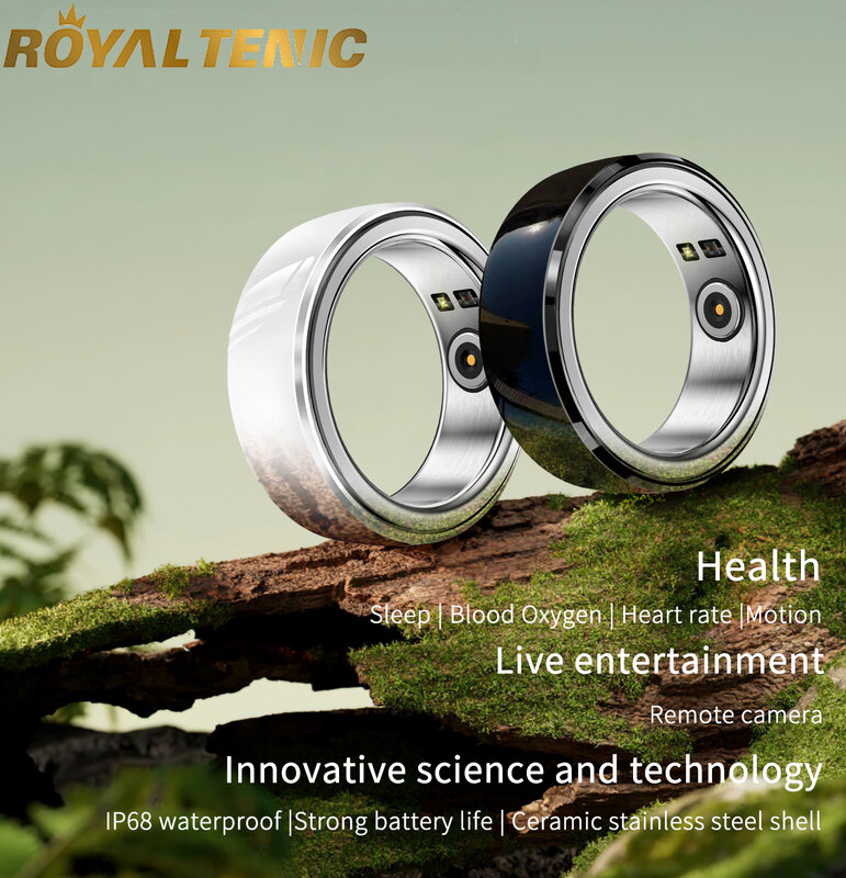 R1 Ceramic NFC Smart Ring para Mulheres, Sports Fitness Tracker, Saúde Inteligente à Prova D 'Água, Frequência Cardíaca de Dormir, iOS, Android, Novo, 2022