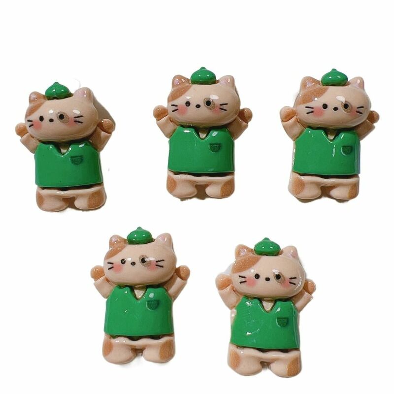 10 buah miniatur Resin miniatur Figurine Diy Aksesori Figurine Resin lanskap mikro beruang hijau Resin Mini beruang Dekorasi Rumah