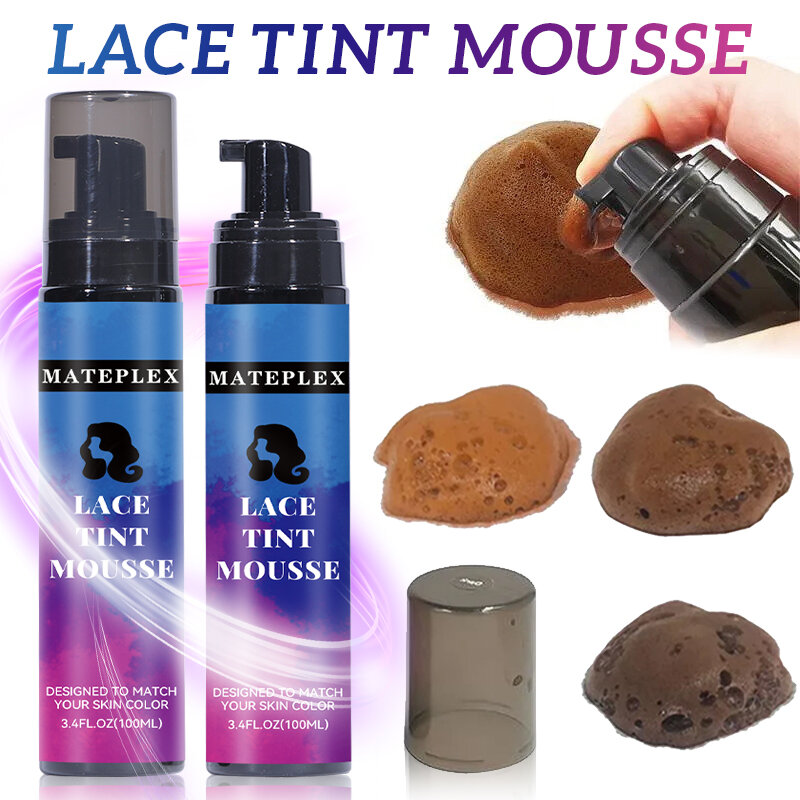 Peruca seca rápida Tint Spray para peruca, Frontal Lace Tint Mousse Foam, logotipo personalizado, marrom escuro, homens e mulheres