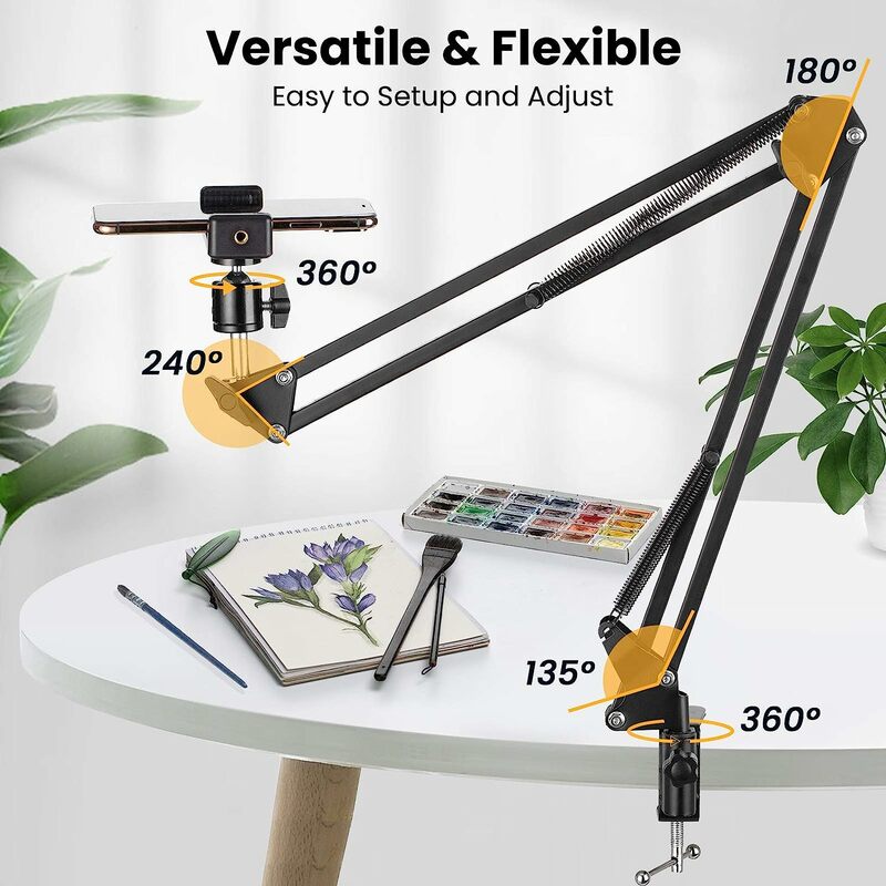 Flexibles Arm stativ für Telefonst änder Tisch gefalteter Anker 360 ° Drehung Online-Desktop-Laptop Video Live-Overhead-Schuss Fotografie