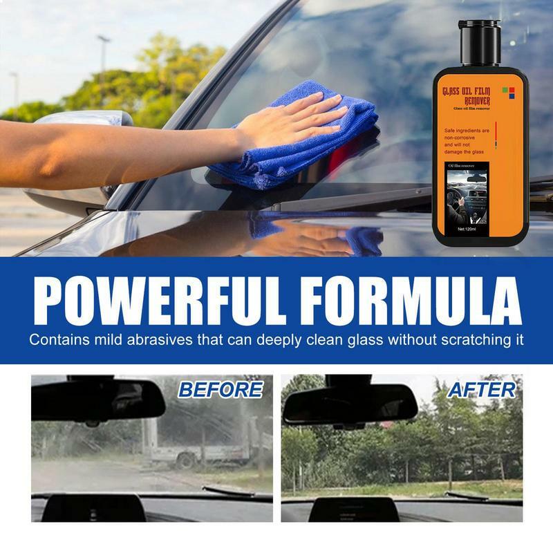 Car Glass Oil Film Cleaner 120ml Water Spot Remover For Glass Oil Film Removal Automotive Car Windshield Cleaner Quickly And