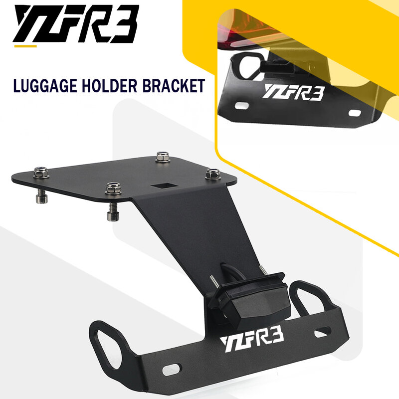 YZFR3 Motorcycle License Number Plate Holder Frame Signal Light Bracket FOR YAMAHA YZF R3 YZF-R3 YZFR 3 2015-2024 2023 2022 2021