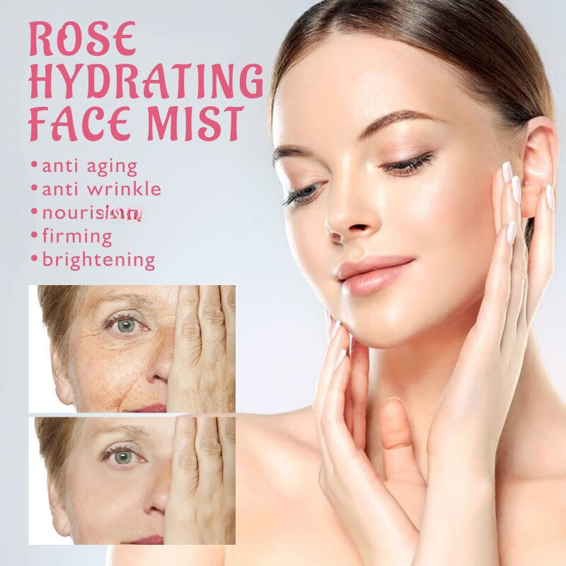 Rose Facial Toner Hydrating Moisturizing Oil Control Anti wrinkle Aging fade Dark Spots Fine Lines Acne Marks Repair Face Mist