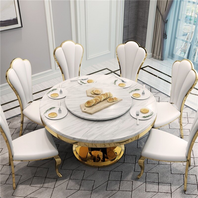 Chaise de salle à manger moderne minimaliste en acier inoxydable, hôtel de luxe, haut de gamme, sac souple, fauteuil en cuir blanc, mode maison