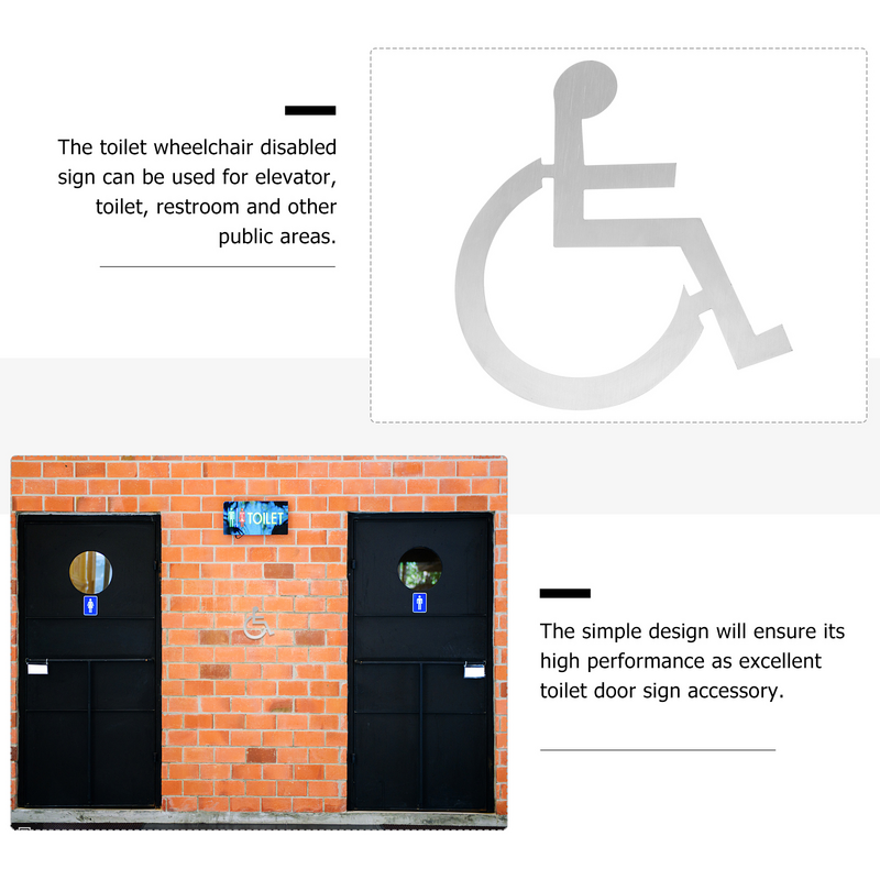 Sinal De WC De Aço Inoxidável, Símbolo De Cadeira De Rodas Deficientes, Sinalização Banheiro Lavatório, Sinais Deficientes