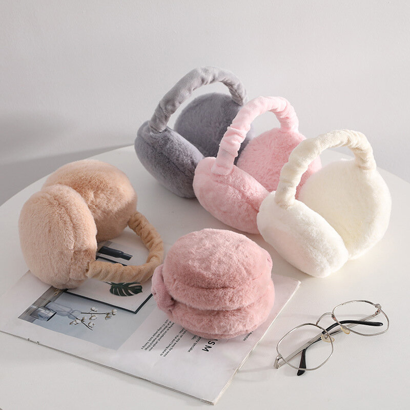 Lovely Warm Fluffy Artificial Furry Folding Earmuffs, Winter Outdoor Necessities For Women, Men, And Children