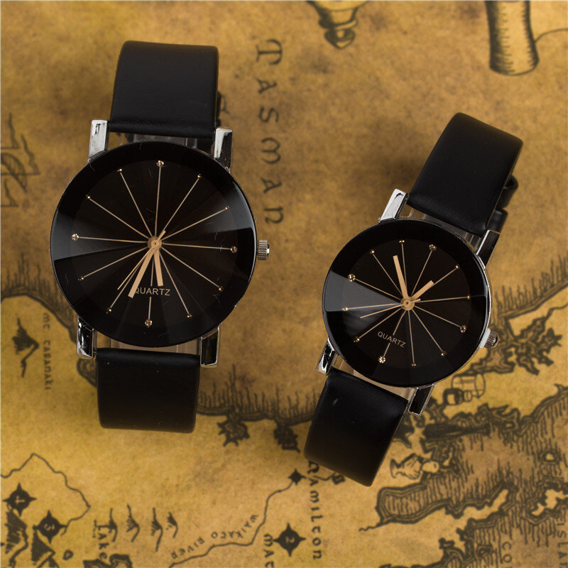 New Fashionable Simplicity Style Quartz Belt Couple Watch Round Case  Exquisite Clock For Men Women Festival Gifts Daily Wear