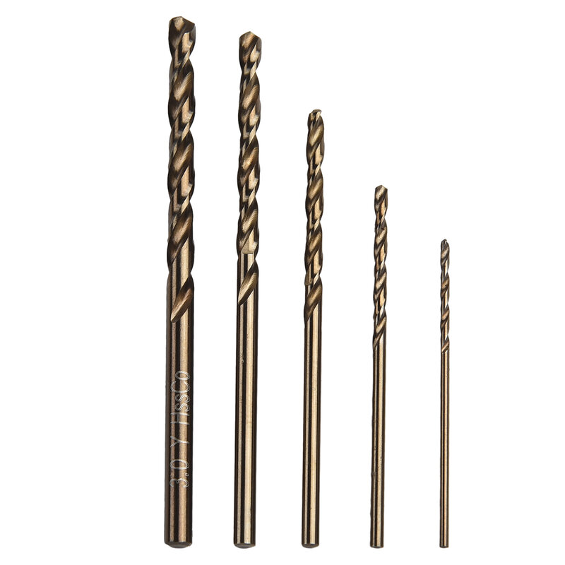 5 pezzi HSS-Co M35 punte per trapano a codolo dritto utensile elettrico per foratura in metallo in acciaio inossidabile 1/1.5/ 2/2.5/3mm punte per trapano