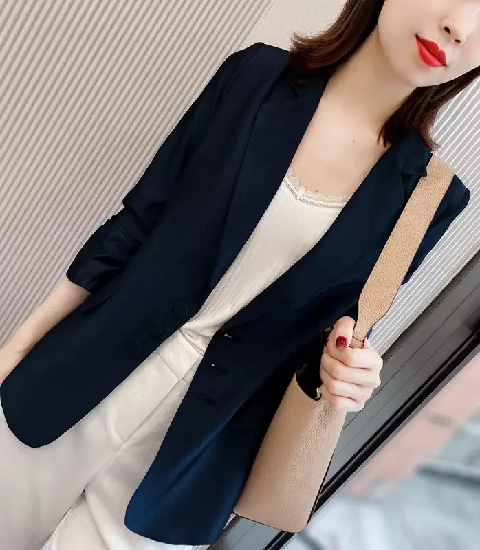 Large Size Women's Blazer Suit High-quality Vintage Coat 2023 spring and Autumn New Single-breasted Ladies Office Suit