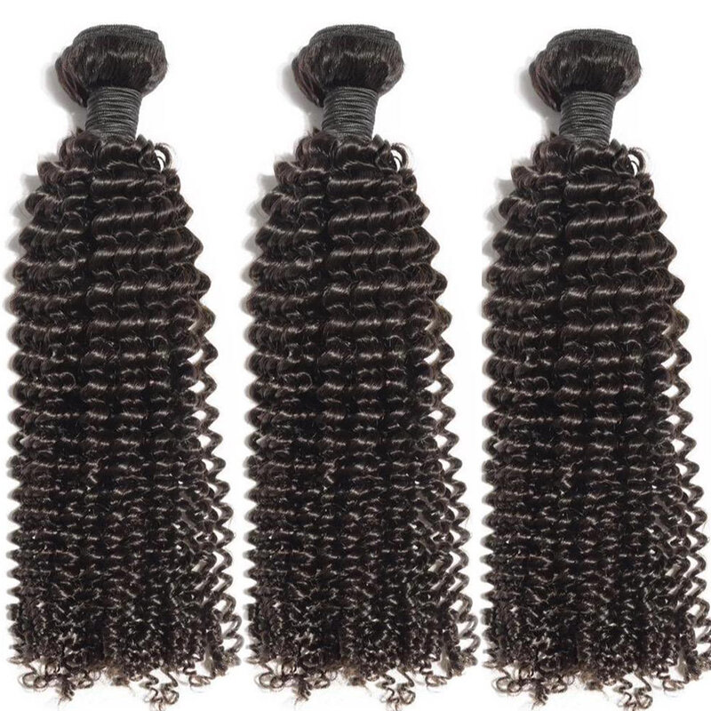 Extensiones de cabello humano Remy para mujer, mechones rizados de agua de 14-30 pulgadas, color negro Natural, baratos, 1/3/4 unidades