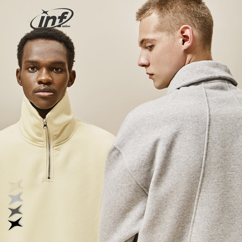 INFLATION marka Men Sweatpant Set Sportwear 2022 modny ciepły polar dres para bluza z okrągłym wycięciem garnitur Unisex