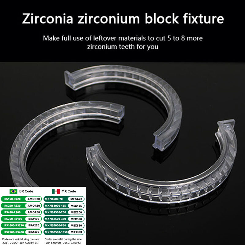 10PCS Dental Lab C tipo Chuck Clip Zirconia Block Holder morsetto per ritaglio Zirconia Block Fitting diametro di 98mm