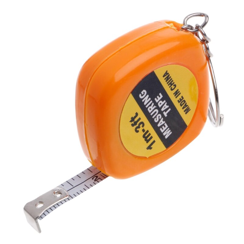 Easy Retractable Ruler Tape Measure Mini Portable Pull Ruler Keychain 1m/3ft Dropship