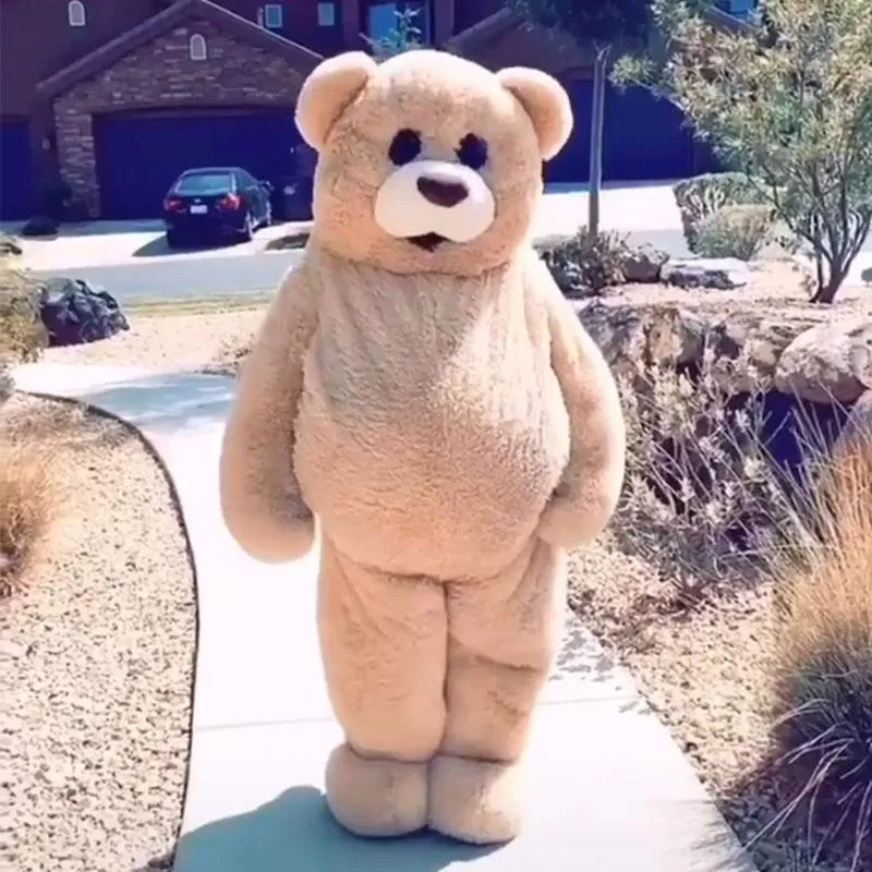 Disfraz de Mascota de oso bailarín, divertido traje de muñeca de dibujos animados para caminar, tocado de oso de peluche, decoraciones interesantes