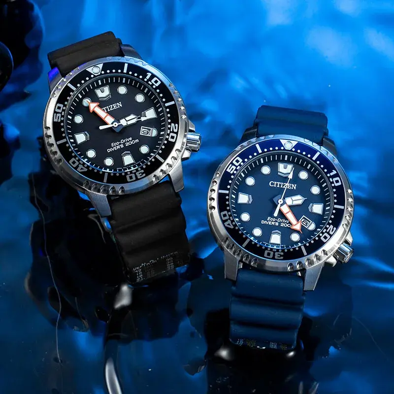 นาฬิกา Citizen สำหรับผู้ชาย, นาฬิกาควอทซ์หน้าปัดลำลองสีดำ BN0150สแตนเลสกันกระแทกเรืองแสง