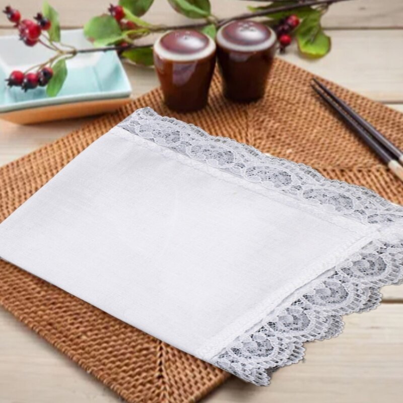 3pcs/set Lace Sweat Absorbent Pocket Handkerchief for Sports and Outdoor Activity Soft and Absorbent Pocket Towel