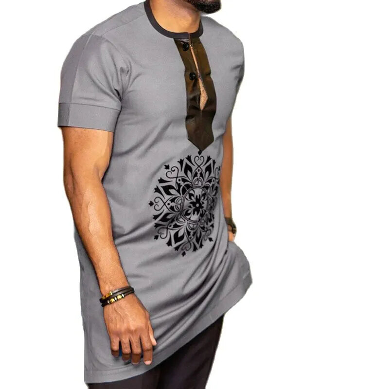 Dashiki kaus Afrika baju untuk pria pakaian budaya Afrika kaus kaftan fashion jubah kasual homme africaine